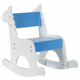 Silla mecedora Alexandra House Living Azul Blanco Madera MDF 33 x 55 x 51,5 cm Infantil Jirafa