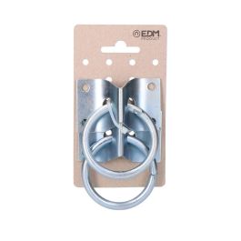 Edm Placa con anilla aparca perros 70x45mm cromada - Pack 2 unid.