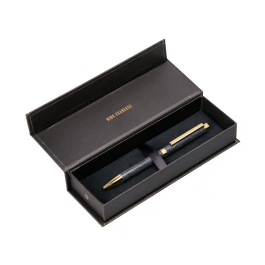 Belius Wild West Bolígrafo Aluminio Negro Dorado Tinta Azul Caja Diseño
