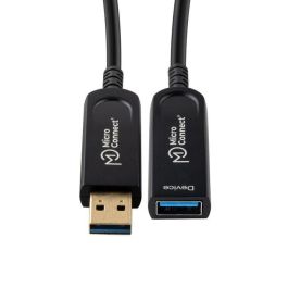 MicroConnect Cable de extensión USB 3.2 Gen 1 A de fibra óptica premium 15m - Activo 5 Gbit/s para Impresoras, Escáneres