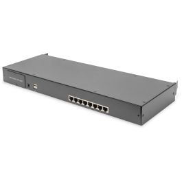 Digitus Módulo Conmutador KVM Cat.5 profesional de 8 puertos para Consola Modular USB, Ethernet, Montaje en rack 1U, Negro