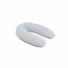 doomoo Twisty Almohada 2 en 1 para embarazo y lactancia - Ultra Comfort - Relleno de microperlas ultrafino, gris