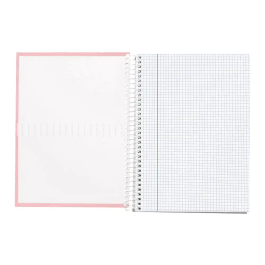 Liderpapel Cuaderno Espiral A5 Micro Crafty Tapa Forrada 120 Hojas 90gr Cuadro 5mm Color Rosa