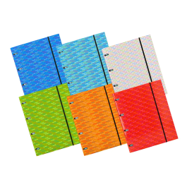 Liderpapel Carpeta con Recambio A4 Cuadro 5mm Forrada 4 Anillas 20mm con 120 Hojas 80g
