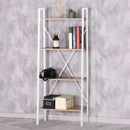 Home Deco Factory Estantería 60x32.5 cm Colección Essentiel Modelo Loka Blanca 4 baldas Altura 148 cm
