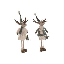 Adorno Navideño Home ESPRIT Verde Beige Reno 29 x 16 x 60 cm (2 Unidades)