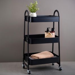 Day Mesa Camarera Multiusos con 3 Estantes, Estilo Industrial, Metal, 44x30x79 cm