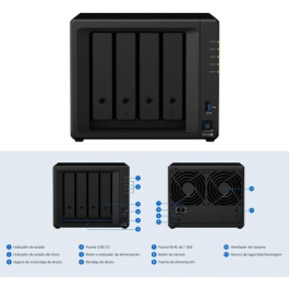 NAS Synology Diskstation DS420+/ 4 Bahías 3.5"- 2.5"/ 2GB DDR4/ Formato Torre