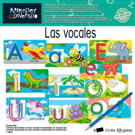 Educa Borras Juego Las Vocales español para niños de 3-5 años con láminas y lápiz para aprender el trazo de las letras mayúsculas y minúsculas.