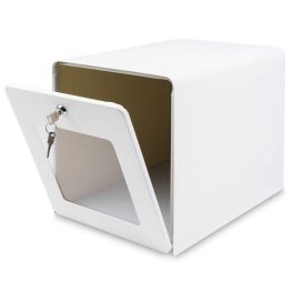 BURG WACHTER Buzón costero de acero galvanizado - Puerta trasera de cristal - Blanco BURG WACHTER Buzón costero de acero galvanizado - Puerta trasera de cristal - Blanco