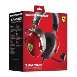 Thrustmaster T.Racing Auriculares Diadema para Juego, Alámbrico, Micrófono Boom Extraíble, Circumaural, 50 mm, Negro/Rojo/Acero inoxidable/Amarillo, Ref. 4060197