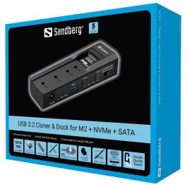 Sandberg USB 3.2 Cloner and Dock for M2 + NVMe + SATA Sandberg USB 3.2 Cloner and Dock for M2 + NVMe + SATA