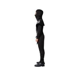 Disfraz de Ninja para Niño, Color Negro y Blanco, Talla 10-12 Años, Completo con Camiseta, Pantalón, Chaleco y Accesorios, Ideal para Carnaval Disfraz de Ninja para Niño, Color Negro y Blanco, Talla 10-12 Años, Completo con Camiseta, Pantalón, Chaleco y Accesorios, Ideal para Carnaval