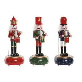 DKD Home Decor Caja Musical de Navidad Tradicional Cascanueces, Con Música y Movimiento, Madera Multicolor 10x30x10 cm - Pack 3 Unidades Precio: 74.99000047. SKU: B138HNBYMA
