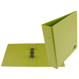 Liderpapel Carpeta A5 de 2 Anillas 40 mm de Cartón Forrado PVC, Verde