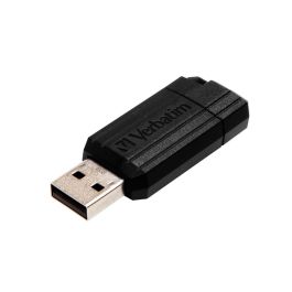 Verbatim PinStripe 8 GB Memoria USB 2.0 Negra, Diseño Compacto Deslizante Push-Pull, Conector Protegido, Ideal para Almacenamiento Portátil de Datos