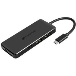 Transcend HUB5C USB-C Hub 6 en 1 Lector de Tarjetas SD/MicroSD con USB 3.2 Gen 1 y Power Delivery Negro