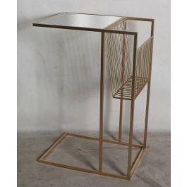 DKD Home Decor Revistero Glam de Metal y Espejo, Color Dorado, con dimensiones de 71 cm de alto, 48 cm de ancho y 35 cm de fondo Precio: 49.96332. SKU: B1HG9EKX6A