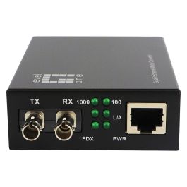 Level One GVT-2003 Convertidor de Red 10/100/1000T a Fibra Óptica Monomodo hasta 20km IEEE 802.3x Flow Control