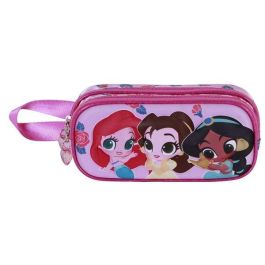 Karactermania Estuche Portatodo Doble 3D Princesas Disney Flowers Rosa Poliéster EVA 2 Compartimentos 22 x 8 x 10 cm
