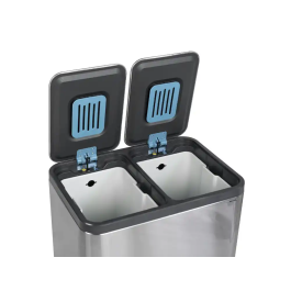 Maul Papelera Metálica Cycle Acero Inoxidable con Pedal 40 Litros Doble Compartimento