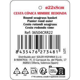 Cesta Cónica de Mimbre Redonda Privilege 22x8 cm (12 Unidades) Cesta Cónica de Mimbre Redonda Privilege 22x8 cm (12 Unidades)