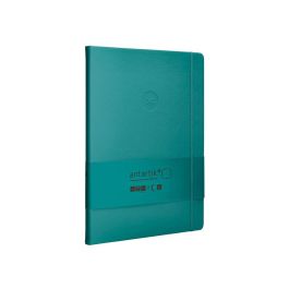 Cuaderno Con Gomilla Antartik Notes Tapa Dura A4 Hojas Lisas Verde Aguamarina 100 Hojas 80 gr Fsc