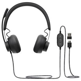 Logitech 981-000870 Auriculares con Diadema Zone Wired MSFT Teams USB-C Alámbrico Gris