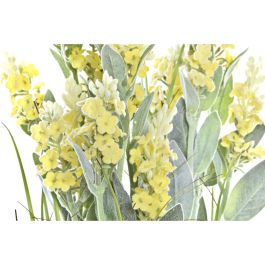 DKD Home Decor Planta Artificial Lavanda Rosa Palo y Amarillo, Porcelana y PE, 20x66x20 cm, Pack de 2 Unidades