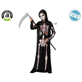 Disfraz Mono Esqueleto Sangriento Con Capucha Infantil Unisex Talla 5-6 Años Halloween Polyester