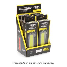 Edm Linterna LED de Aluminio Recargable, Potencia 10W, Función Power Bank, 1000 Lumens, Imán y Gancho Incluido