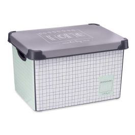 Kipit Caja Plástico Home 22L con Asa Gris 29 x 23.5 x 39 cm (Set de 12)