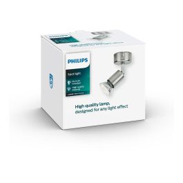 Philips Foco 1 elemento Limbali GU10 Cromo Mate para Techo/Pared Ø 8x13cm Cabezal Ajustable IP20 (Bombilla no incluida)