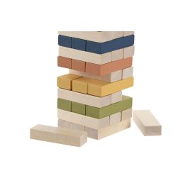 DKD Home Decor Juego de Mesa de Bloques de Madera Infantil, Multicolor, 54 Piezas, Pack de 6 Unidades