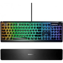 SteelSeries Apex 3 Teclado Gaming - Resistencia al Agua IP32, Iluminación RGB 10 Zonas, Switches Silenciosos, Reposa Muñecas Magnético, Español QWERTY - 64798