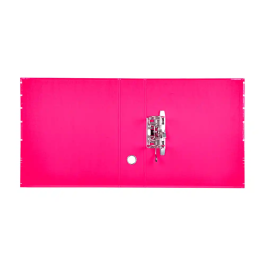 Liderpapel Archivador de Palanca A4 Filing System 80mm Rosa con Caja y Compresor Metálico Forrado