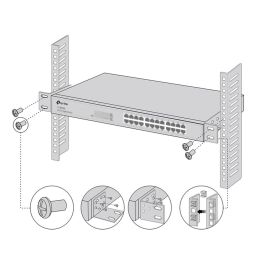 TP-Link Omada Rack-mounting Bracket Kit - Kit de Montaje en Rack Metálico Negro