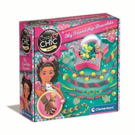 Clementoni Crazy Chic - Caja de creación de pulseras de la amistad - Cuentas e hilos - A partir de 7 años