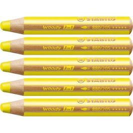 Lápices de colores Stabilo Woody Amarillo 3 en 1 (5 Unidades) Precio: 9.89000034. SKU: B159EXPP43