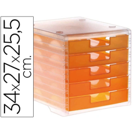 Archivo 2000 Fichero Cajones Sobremesa 5 Cajones Naranja Mandarina Translucido 340x270x260 mm Precio: 42.50000007. SKU: B1J4PMDGZM