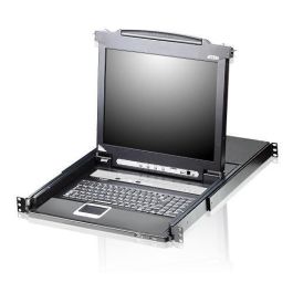 Aten CL5708 KVMP Switch LCD 19" con Teclado, Monitor LCD LED Retroiluminado y Touchpad Integrados, 8 Puertos, Montaje en Rack 1U Deslizante, PS/2 USB