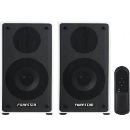 Fonestar CLASS-220B Altavoces 80W 2.0 Pareja de altavoces activos Hi-Fi de madera MDF con mando a distancia y múltiples opciones de reproducción