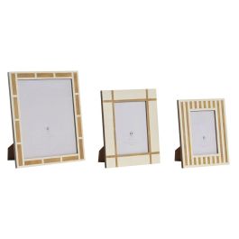 DKD Home Decor Marco de Fotos Glam Blanco Natural 29x24cm (Set 3 Unidades) Resina y Hueso Precio: 44.5000006. SKU: B128LZLWP5