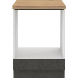 LASSEN Mueble Bajo Horno Empotrado con Encimera - Gris Mate - 60 x 51.6 x 85 cm