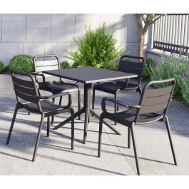 Silla Terraza Y Jardin DKD Home Decor Negro 52 x 84 x 57 cm (4 Unidades)