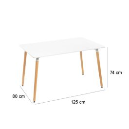 Mesa Blanco Natural 125 x 80 x 74 cm