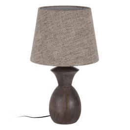 Base Lámpara Mesa Marrón Madera de Mango 19 X 19 X 34 cm