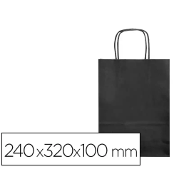 Q-connect Bolsa papel celulosa negro S con asa retorcida 240x320x100 mm Precio: 9.68999944. SKU: B1J3K8KY8N