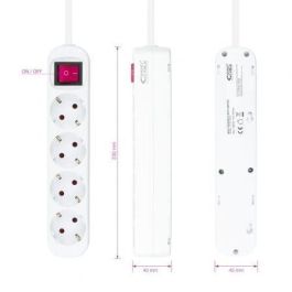 Nanocable 10.37.0004 Regleta con Interruptor, 4 Tomas de Corriente, Cable 1.4m, Protección Infantil, Toma de Tierra, 3680W, Blanca Nanocable 10.37.0004 Regleta con Interruptor, 4 Tomas de Corriente, Cable 1.4m, Protección Infantil, Toma de Tierra, 3680W, Blanca