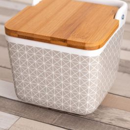 Quid Salero Cerámico Tu Y Yo Gris 12x12 cm